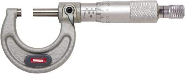 SPI - 11 to 12" Range, 0.0001" Graduation, Mechanical Outside Micrometer - Ratchet Stop Thimble, 6.62" Throat Depth, Accurate to 0.0003" - All Tool & Supply