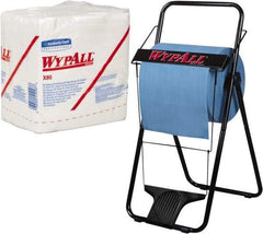 WypAll - X80 1/4 Fold Shop Towel/Industrial Wipes - Poly Pack, 12-1/2" x 12-1/2" Sheet Size, White - All Tool & Supply