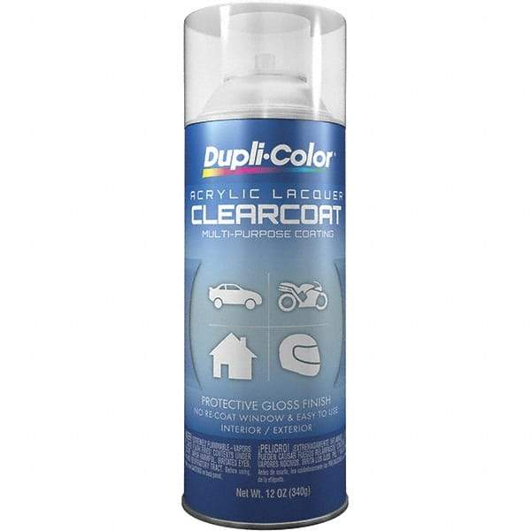 Dupli-Color - Clear, Gloss, Lacquer Spray Paint - 12 to 14 Sq Ft per Can, 12 oz Container - All Tool & Supply