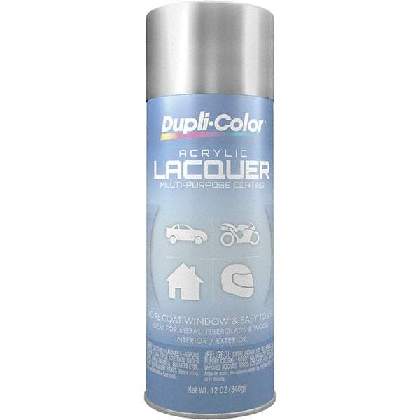 Dupli-Color - Silver Metallic, Metallic, Lacquer Spray Paint - 12 to 14 Sq Ft per Can, 12 oz Container - All Tool & Supply