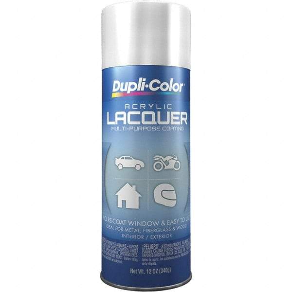 Dupli-Color - White, Gloss, Lacquer Spray Paint - 12 to 14 Sq Ft per Can, 12 oz Container - All Tool & Supply