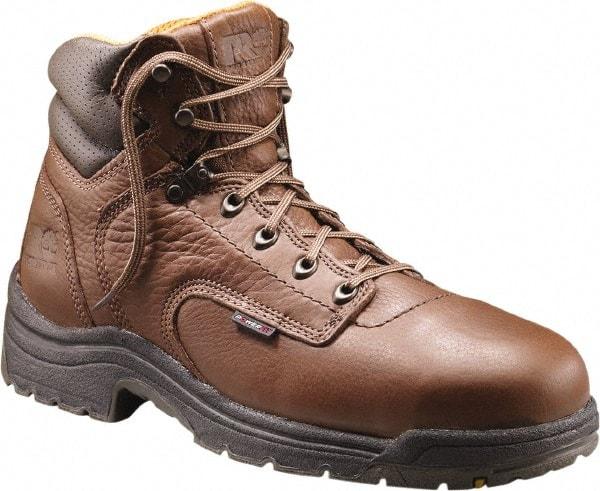 Timberland PRO - Men's Size 6.5 Wide Width Steel Work Boot - Brown, Leather Upper, Rubber Outsole, 6" High, Safety Toe - All Tool & Supply