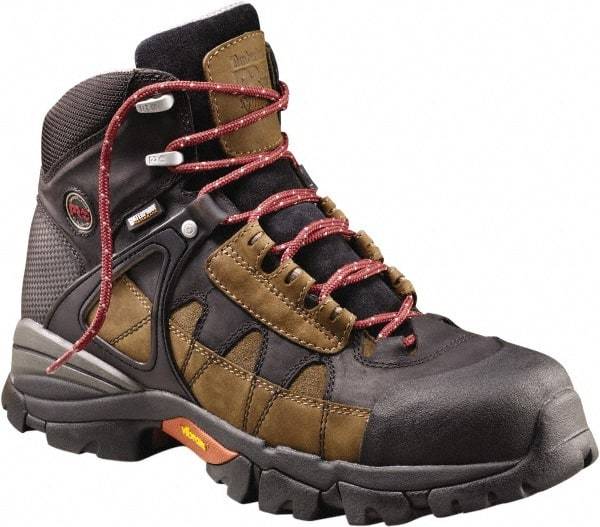 Timberland PRO - Men's Size 11.5 Medium Width Steel Work Boot - Brown, Leather Upper, Rubber Outsole, 6" High, Safety Toe, Waterproof - All Tool & Supply