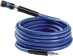 Prevost - 3/8" ID 50' Long Multipurpose Air Hose - Industrial Interchange Safety Coupler x Male Plug Ends, 300 Working psi, 5 to 140°F, 1/4" Fitting, Blue - All Tool & Supply