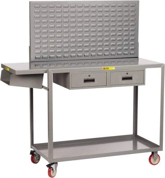 Little Giant - Mobile Workstation - Steel, Fixed Leg, Gray, 61-1/2" Long x 24" Deep x 66" High - All Tool & Supply