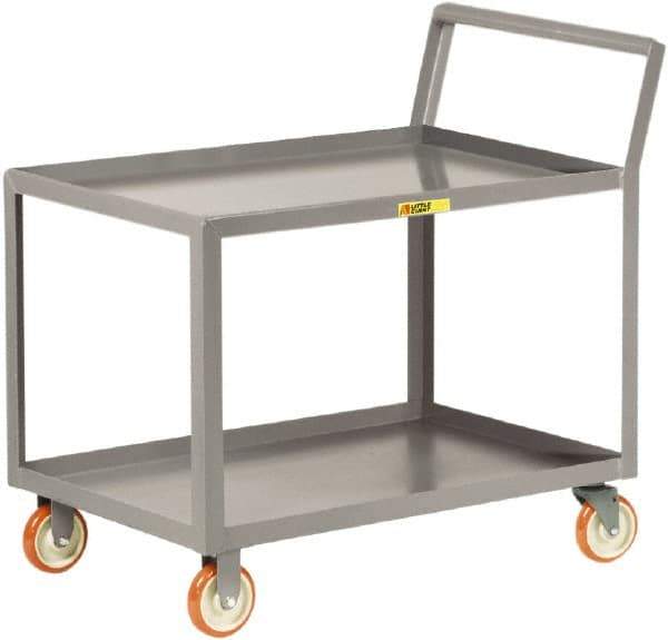 Little Giant - 1,200 Lb Capacity, 30" Wide x 48" Long x 38-3/4" High Shelf Cart - 2 Shelf, Steel, 2 Rigid/2 Swivel Casters - All Tool & Supply