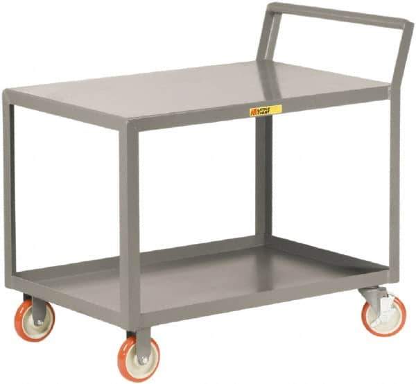 Little Giant - 1,200 Lb Capacity, 24" Wide x 52" Long x 38-3/4" High Shelf Cart - 2 Shelf, Steel, 2 Rigid/2 Swivel Casters - All Tool & Supply