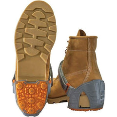 Winter Walking - Size 12.5-16, Strap-On Cleat - Tungsten Carbide Stud Traction, Orange & Gray - All Tool & Supply