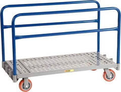 Little Giant - 2,000 Lb Capacity Steel Perforated Deck Platform Truck - Steel Deck, 24" OAW, 36" Platform Length x 9" Platform Height, Polyurethane Casters - All Tool & Supply