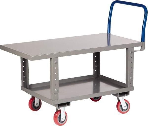 Little Giant - 2,000 Lb Capacity Steel Raised Deck Platform Truck - Steel Deck, 30" OAW, 48" Platform Length x 35-1/2" Platform Height, Polyurethane Casters - All Tool & Supply