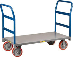 Little Giant - 3,600 Lb Capacity Steel Double End Rack Platform Truck - Steel Deck, 30" OAW, 48" Platform Length x 11" Platform Height, Polyurethane Casters - All Tool & Supply