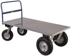 Little Giant - 2,500 Lb Capacity Steel High Deck Platform Truck - Steel Deck, 30" OAW, 48" Platform Length x 21" Platform Height, Pneumatic Casters - All Tool & Supply