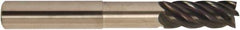 Accupro - 5/8", 5 Flute, Single End, Solid Carbide, 0.06" Corner Radius End Mill - 6" OAL, 38° Helix, Right Hand Flute, 3/4" LOC, Right Hand Cut, 3-3/8" Extended Reach - All Tool & Supply