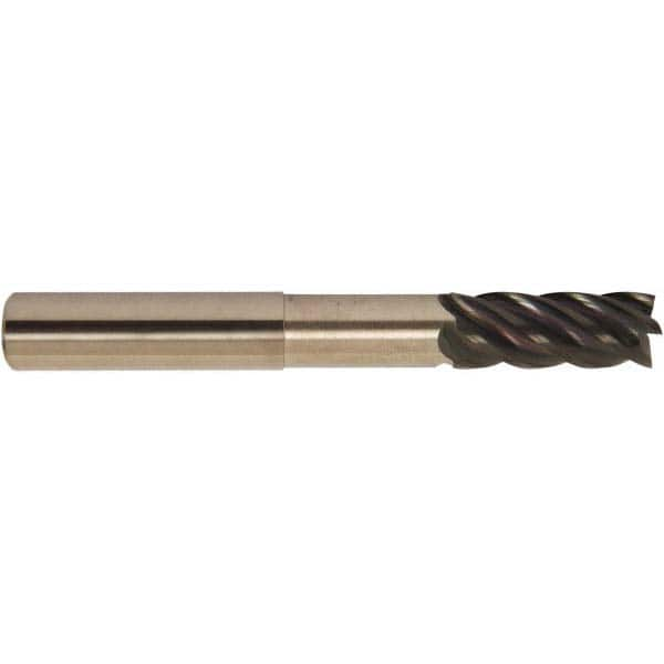 Accupro - 5/8" Diam 5 Flute Solid Carbide 0.06" Corner Radius End Mill - All Tool & Supply