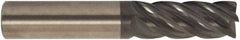 Accupro - 5/8", 3/4" LOC, 5/8" Shank Diam, 3" OAL, 5 Flute, Solid Carbide Square End Mill - Single End, AlTiCrN Finish, Spiral Flute, 38° Helix, Centercutting, Right Hand Cut, Right Hand Flute, Series HS - All Tool & Supply