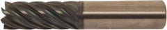 Accupro - 3/8", 2-1/2" LOC, 3/8" Shank Diam, 6" OAL, 7 Flute, Solid Carbide Square End Mill - Single End, AlTiCrN Finish, Spiral Flute, 38° Helix, Right Hand Cut, Right Hand Flute, Series HS - All Tool & Supply