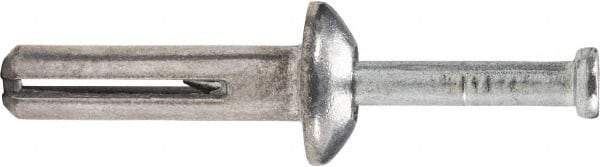 Powers Fasteners - 1/4" Diam, 1/4" Drill, 3" OAL, 1-3/4" Min Embedment Hammer Drive Concrete Anchor - 1018 Steel, Zinc-Plated Finish, Flat Head, Hammer Drive - All Tool & Supply