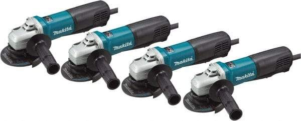 Makita - 4-1/2" Wheel Diam, 10,500 RPM, Corded Angle & Disc Grinder - 5/8-11 Spindle, 120 Volts, 10 Amps - All Tool & Supply