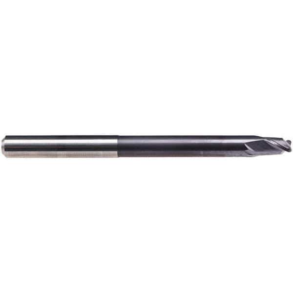 Emuge - 1/4" Diam, 1/4" LOC, 2 Flute Solid Carbide Roughing & Finishing End Mill - TiAlN Finish, 3-1/2" OAL, 1/4" Shank Diam, Cylindrical Shank, 30° Helix, Extra Long Length - All Tool & Supply