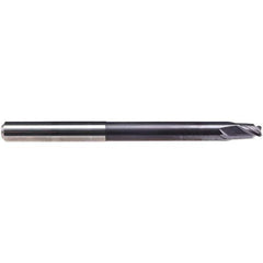 Emuge - 1/4" Diam, 1/4" LOC, 2 Flute Solid Carbide Roughing & Finishing End Mill - TiAlN Finish, 3-1/2" OAL, 1/4" Shank Diam, Cylindrical Shank, 30° Helix, Extra Long Length - All Tool & Supply