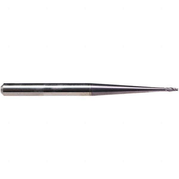 Emuge - 3mm Diam, 3.5mm LOC, 2 Flute Solid Carbide Roughing & Finishing End Mill - TiAlN Finish, 80mm OAL, 6mm Shank Diam, Cylindrical Shank, 30° Helix, Extra Long Length - All Tool & Supply