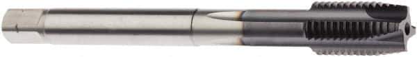 Seco - M12x1.25 Metric, 4 Flute, AlTiN Finish, Powdered Metal Spiral Point Tap - Plug Chamfer, Right Hand Thread, 3-15/16" OAL, 0.8268" Thread Length, 9mm Shank Diam, 6HX Class of Fit - Exact Industrial Supply