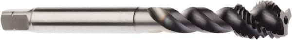 Seco - M14x1.50 Metric 3 Flute 6HX Modified Bottoming Spiral Flute Tap - Powdered Metal, AlTiN Finish, 100mm OAL, Right Hand Flute, Right Hand Thread, H6 - Exact Industrial Supply