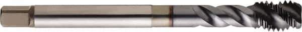 Seco - M20x2.50 Metric 4 Flute 6H Modified Bottoming Spiral Flute Tap - Cobalt, TiCN Finish, 5.5118" OAL, Right Hand Flute, Right Hand Thread, H6 - Exact Industrial Supply