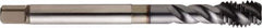 Seco - M18x2.50 Metric 4 Flute 6H Modified Bottoming Spiral Flute Tap - Cobalt, TiCN Finish, 4.9213" OAL, Right Hand Flute, Right Hand Thread, H6 - Exact Industrial Supply