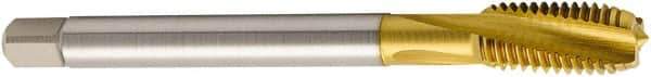 Seco - M27x3.00 Metric 4 Flute 6H Modified Bottoming Spiral Flute Tap - Cobalt, TiN Finish, 160mm OAL, Right Hand Flute, Right Hand Thread, H6 - All Tool & Supply