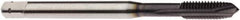 Seco - M2x0.40 Metric, 2 Flute, AlTiN Finish, Powdered Metal Spiral Point Tap - Plug Chamfer, Right Hand Thread, 1.7717" OAL, 0.2362" Thread Length, 2.8mm Shank Diam, 6HX Class of Fit - Exact Industrial Supply