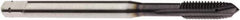 Seco - M10x1.50 Metric, 3 Flute, AlTiN Finish, Powdered Metal Spiral Point Tap - Plug Chamfer, Right Hand Thread, 3-15/16" OAL, 0.7559" Thread Length, 10mm Shank Diam, 6HX Class of Fit - Exact Industrial Supply