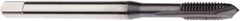 Seco - M1.4x0.30 Metric, 2 Flute, TiCN Finish, Cobalt Spiral Point Tap - Plug Chamfer, Right Hand Thread, 40mm OAL, 6.5mm Thread Length, 2.5mm Shank Diam, 5HX Class of Fit - Exact Industrial Supply