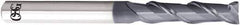 OSG - 2.2mm, 8.8mm LOC, 4mm Shank Diam, 45mm OAL, 2 Flute, Solid Carbide Square End Mill - Single End, WXL Finish, 40° Helix, Centercutting, Right Hand Cut, Right Hand Flute, Series 3723 - All Tool & Supply