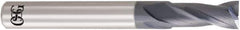 OSG - 9.5mm, 19mm LOC, 10mm Shank Diam, 70mm OAL, 2 Flute, Solid Carbide Square End Mill - Single End, WXL Finish, 30° Helix, Centercutting, Right Hand Cut, Right Hand Flute, Series 3721 - All Tool & Supply