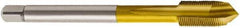 Seco - M18x1.50 Metric, 4 Flute, TiN Finish, Cobalt Spiral Point Tap - Plug Chamfer, Right Hand Thread, 110mm OAL, 0.9449" Thread Length, 14mm Shank Diam, 6H Class of Fit - Exact Industrial Supply