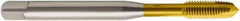 Seco - 5/8-18 UNF, 3 Flute, TiN Finish, Powdered Metal Spiral Point Tap - Plug Chamfer, Right Hand Thread, 110mm OAL, 25mm Thread Length, 12mm Shank Diam, 2B Class of Fit - Exact Industrial Supply