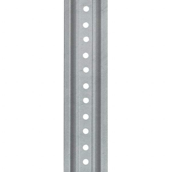 Nucor - 7' High, Galvanized Traffic Sign Post - Steel, 3/8" Hole Diam, Silver - All Tool & Supply