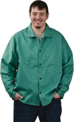 PRO-SAFE - Size XL Flame Resistant/Retardant Jacket - Green, Cotton, Snaps Closure, 46 to 48" Chest - All Tool & Supply