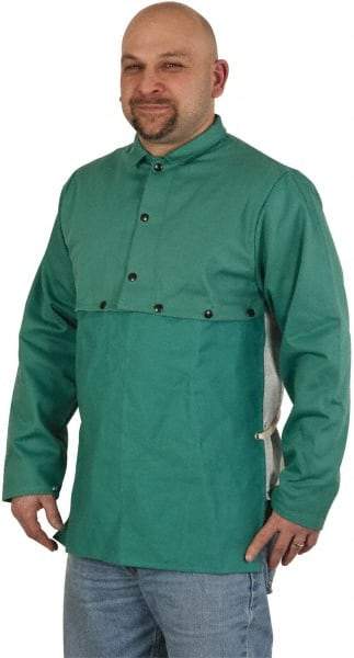 PRO-SAFE - Size 2XL, 50-52" Chest, Cape Sleeves & Bib - Cotton, 9 oz, Green - All Tool & Supply