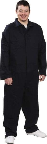 PRO-SAFE - Size 2XL, Navy Blue, Zipper, Arc Flash Coverall - 44 to 46" Chest, Indura Ultra Soft, Cotton, Nylon, 6 Pockets - All Tool & Supply