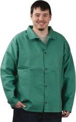 PRO-SAFE - Size L Flame Resistant/Retardant Jacket - Green, Cotton, Snaps Closure, 42 to 44" Chest - All Tool & Supply