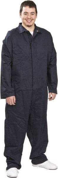 PRO-SAFE - Size XL, Navy Blue, Zipper, Arc Flash Coverall - 40 to 42" Chest, Indura Ultra Soft, Cotton, Nylon, 6 Pockets - All Tool & Supply