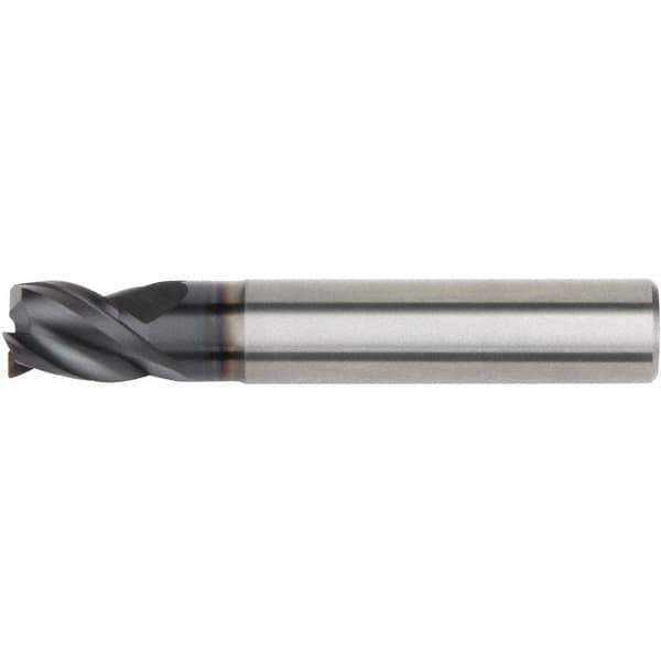 Kennametal - 0.5394" Mill Diam, 0.5512" LOC, 3 Flute Solid Carbide Keyway End Mill - Spiral Flute, AlTiN Finish, 14mm Shank Diam, 75mm OAL, 38° Helix, Centercutting - All Tool & Supply