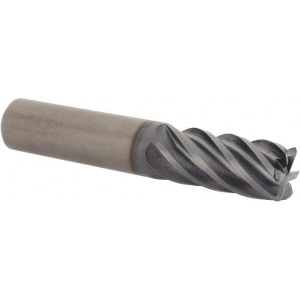 Kennametal - 5/8", 6 Flute, Single End, Solid Carbide, 0.12" Corner Radius End Mill - 3-1/2" OAL, 38° Helix, Right Hand Flute, 1-5/8" LOC, Right Hand Cut - All Tool & Supply