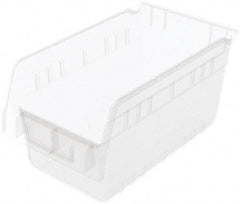 Akro-Mils - 11-5/8" Deep, Clear Polymer Hopper Shelf Bin - 6" High x 6-5/8" Wide x 11-5/8" Long - All Tool & Supply