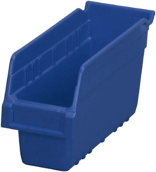 Akro-Mils - 11-5/8" Deep, Blue Polymer Hopper Shelf Bin - 6" High x 4-1/8" Wide x 11-5/8" Long - All Tool & Supply