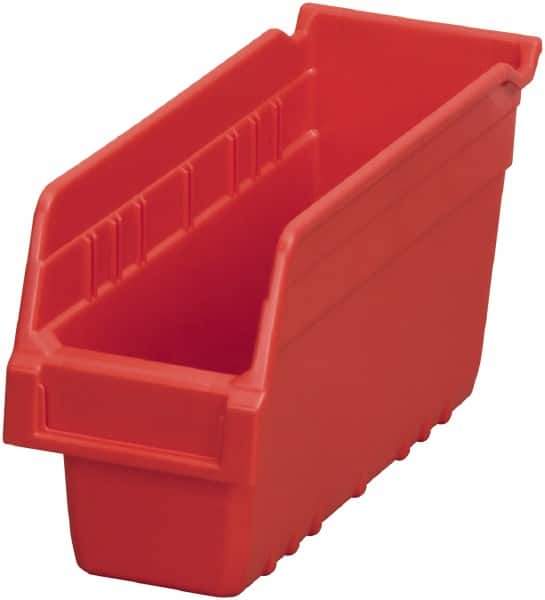 Akro-Mils - 11-5/8" Deep, Red Polymer Hopper Shelf Bin - 6" High x 4-1/8" Wide x 11-5/8" Long - All Tool & Supply