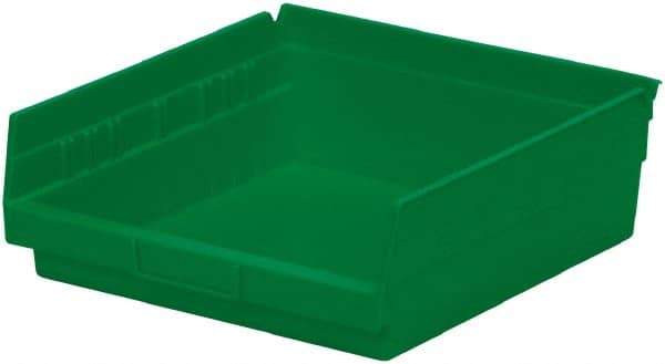 Akro-Mils - 197 Lb. Load Capacity, 11-5/8" Deep, Green Hopper Shelf Bin - 4" High x 11-1/8" Wide x 11-5/8" Long - All Tool & Supply