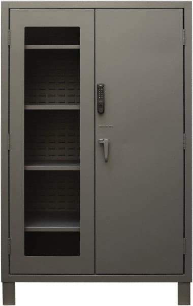 Durham - 4 Shelf Locking Storage Cabinet - Steel, 48" Wide x 24" Deep x 78" High, Gray - All Tool & Supply